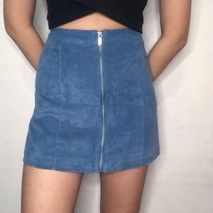 Suede Zipper Skirt
